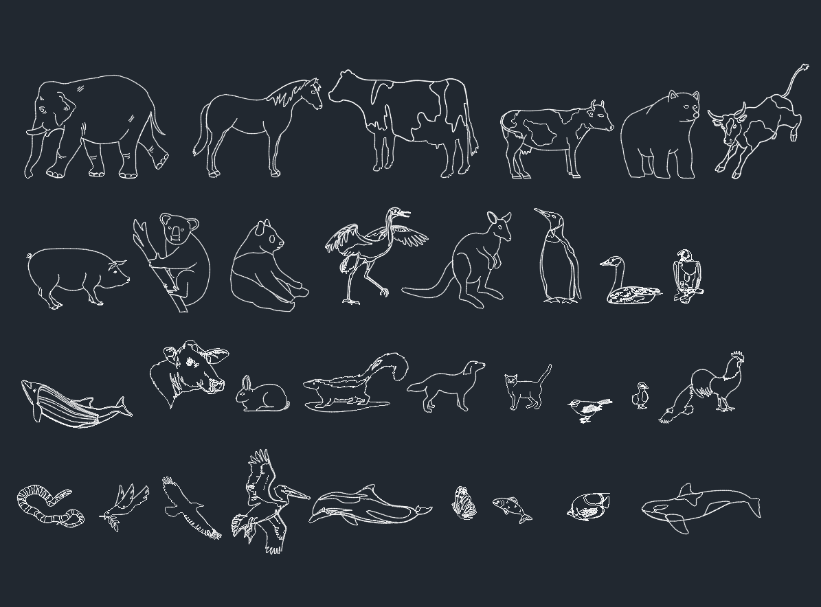 Animal CAD Blocks | Free DWG Wildlife & Pet Symbols
