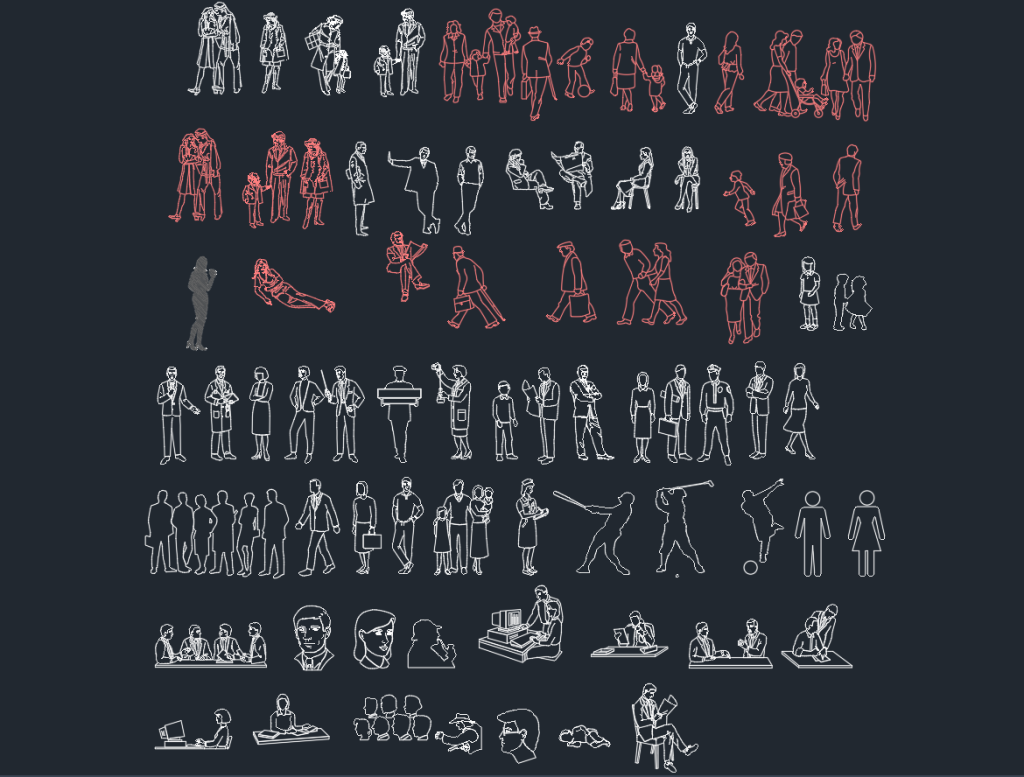Figure Cad Example CAD People Blocks | Free DWG Human Figures for AutoCAD