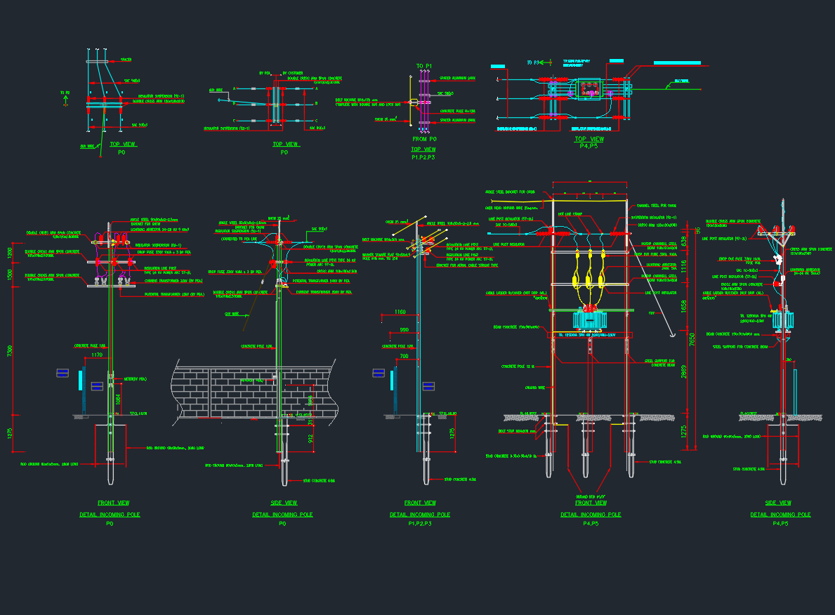 Electric Pole Installation CAD Blocks | Free DWG Download