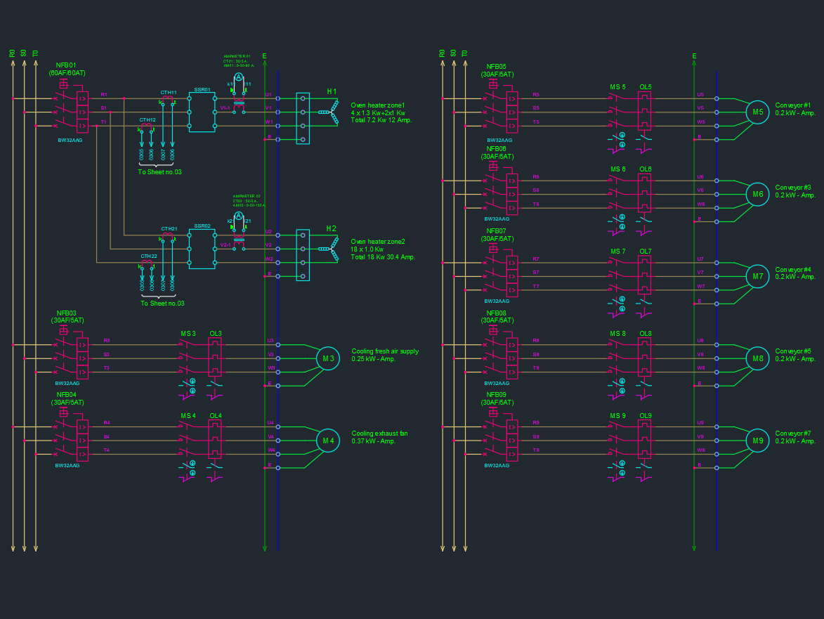 Electrical Schematic Diagram | Free DWG CAD Symbols