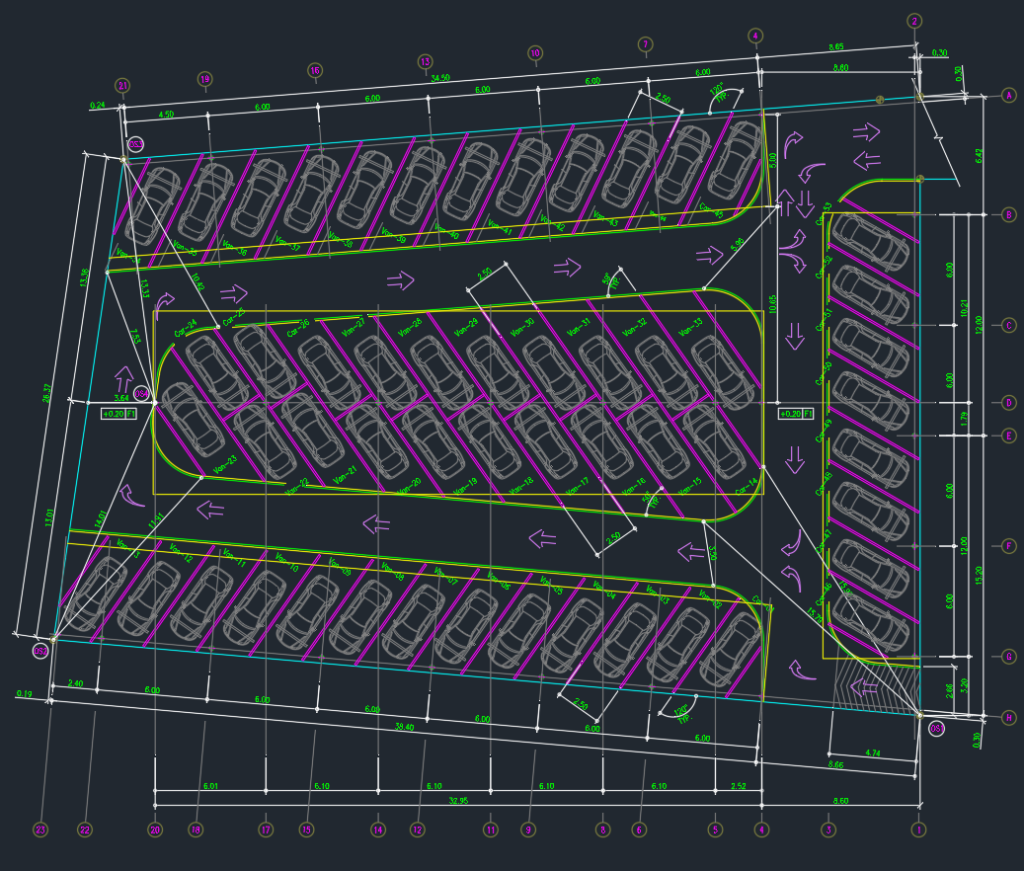 Parking Lot Layout CAD Drawing | Free DWG Download