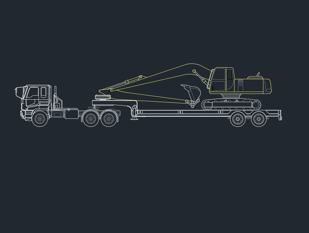 Semi Trailer Truck CAD Blocks | Free DWG for Road Design