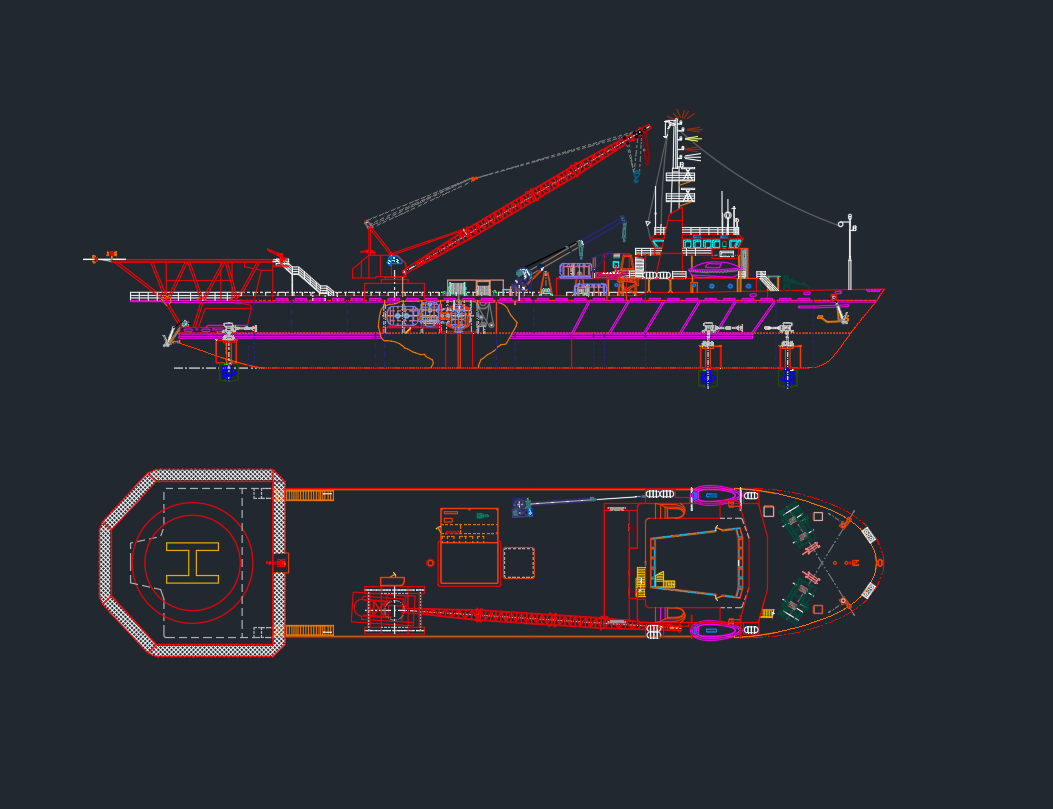 Offshore Vessels Ships CAD Blocks – Free DWG AutoCAD Drawings