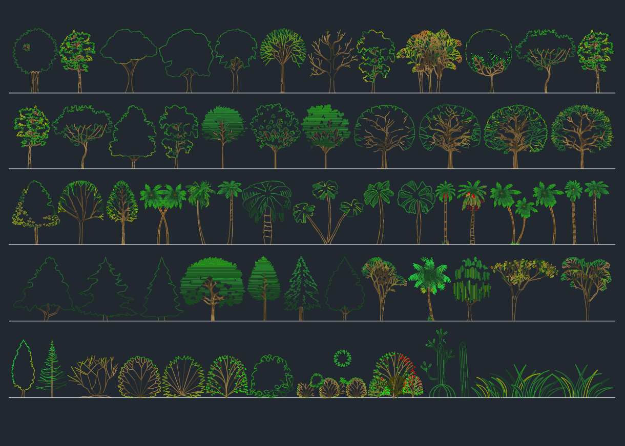 Free Trees CAD Blocks for AutoCAD – Download DWG Files