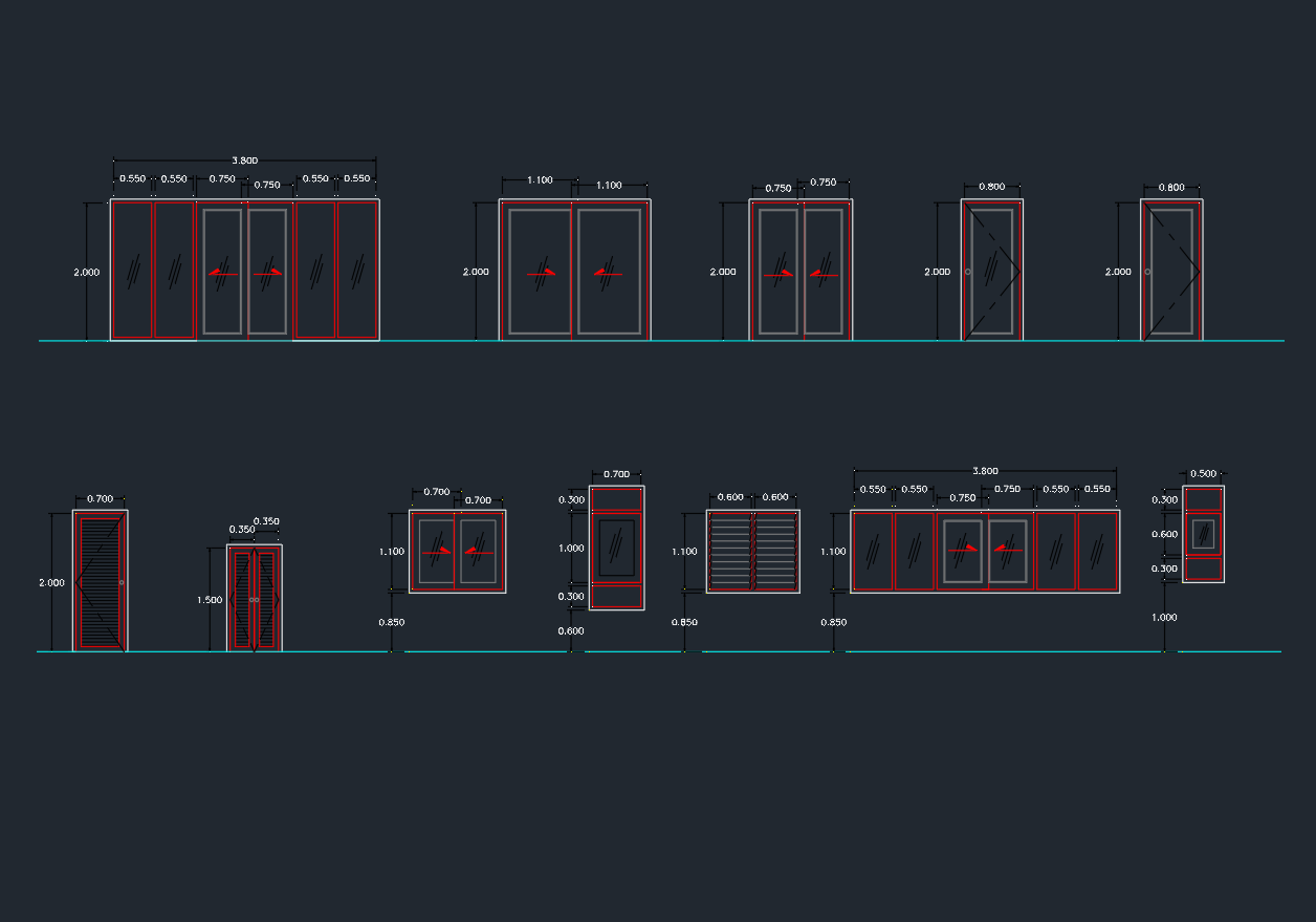 Free Door and Window DWG CAD Blocks for AutoCAD Drawing