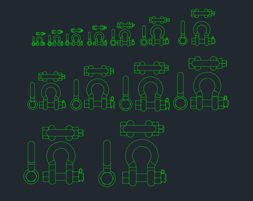 Bow Shackle CAD Block DWG Download for AutoCAD Drawings