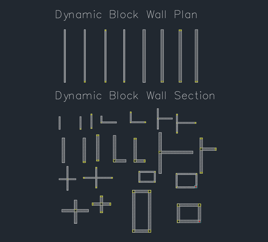 Wall Dynamic Block DWG for AutoCAD | Free CAD Drawing Download
