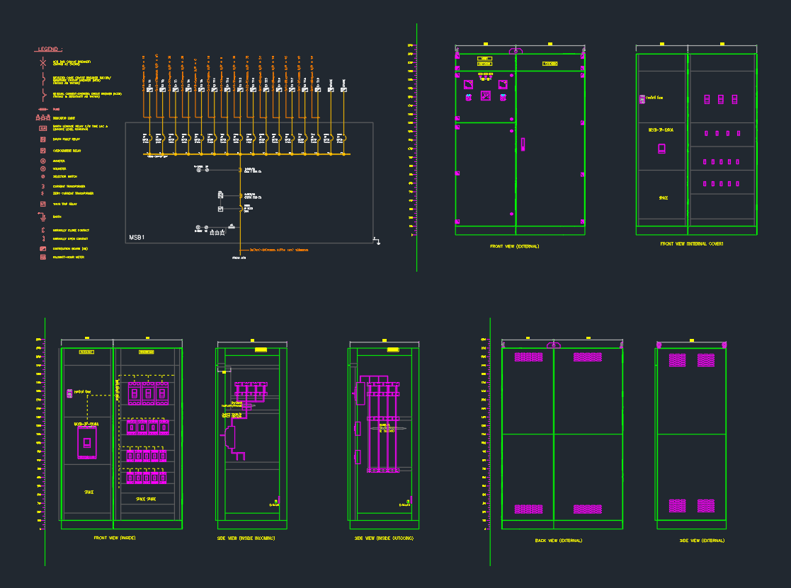 Electrical Single Line Diagram for MSB: Free DWG Download