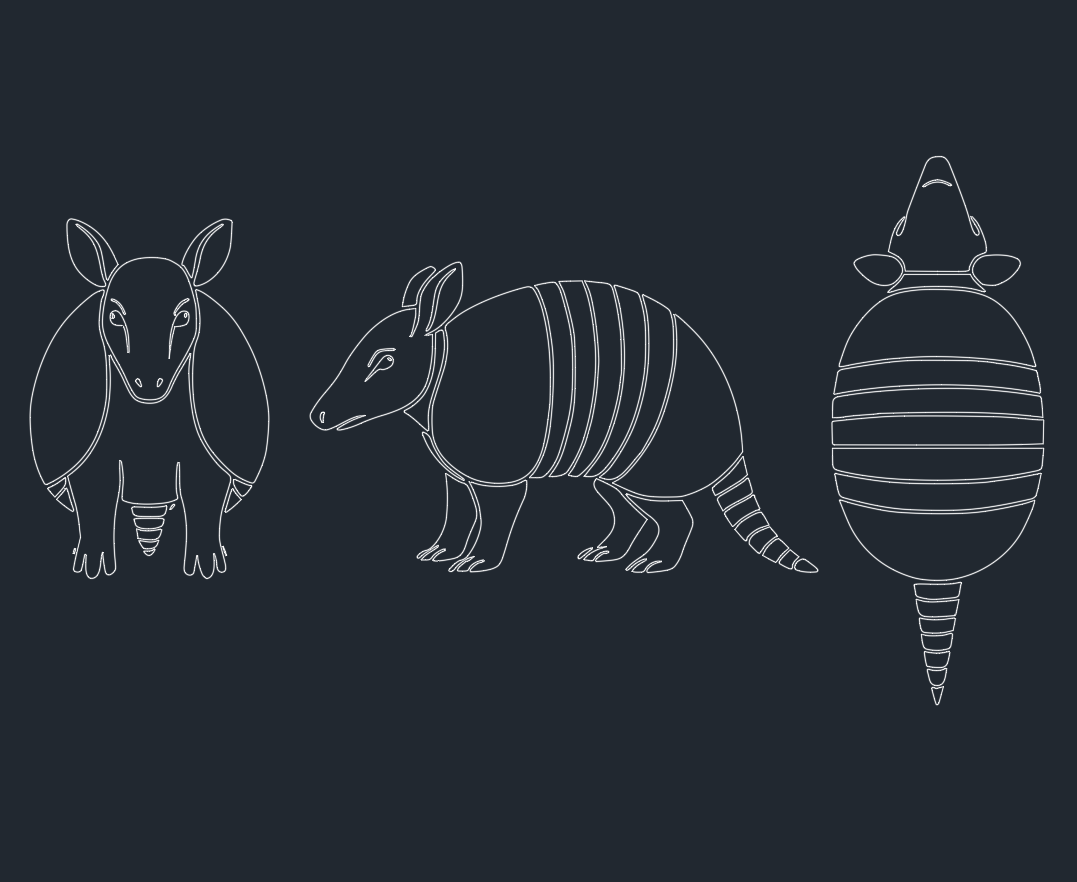 Armadillo DWG Blocks: Free AutoCAD Library Download