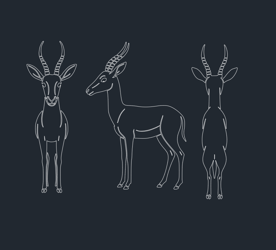 Free Gazelle AutoCAD Blocks: Download DWG Files for Gazelles