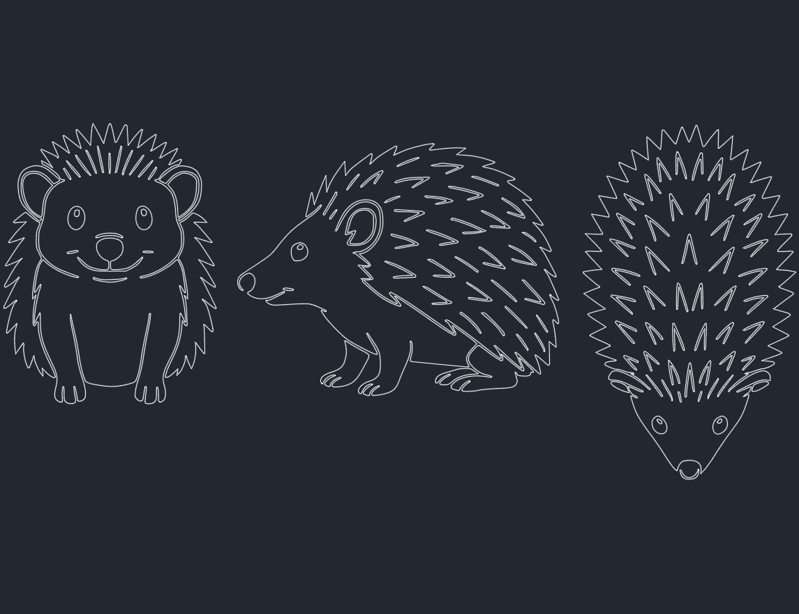 Download Free Hedgehog DWG Blocks for AutoCAD (2D CAD Files)