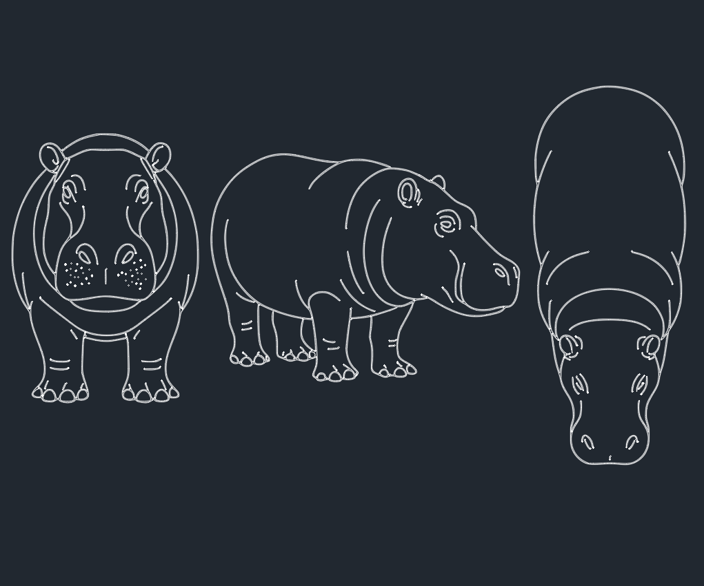Download Free Hippo DWG Blocks for AutoCAD – CAD Library