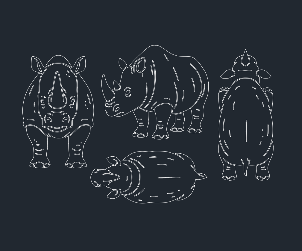 Rhino Drawing – AutoCAD DWG CAD Block Download