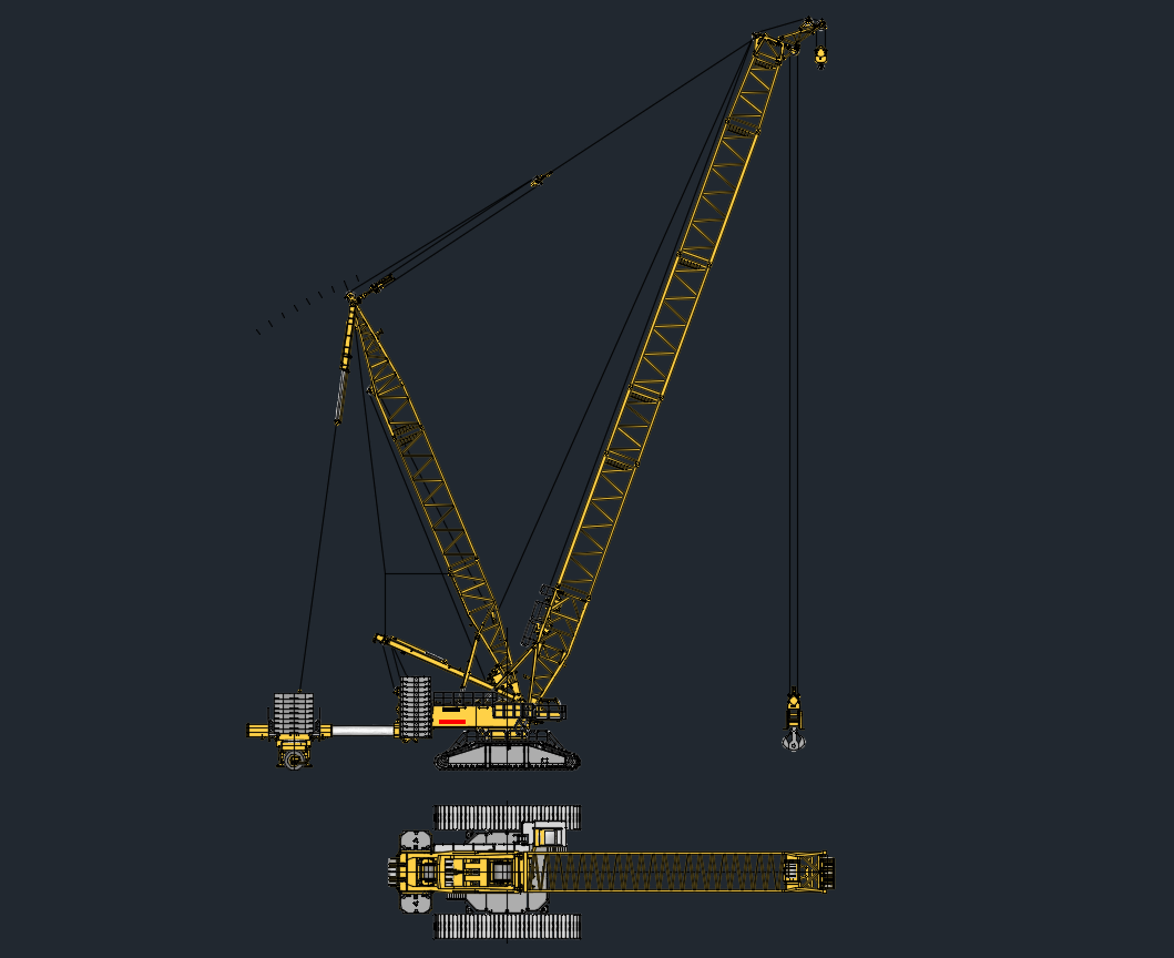 Liebherr LR 11000 Crawler Crane CAD Block (1000 Ton Heavy Lift Crane)