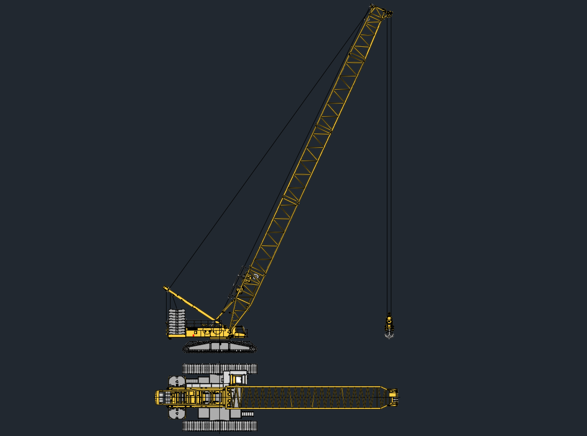 Liebherr LR 1700-1 Crawler Crane CAD Block (700 Ton Heavy Lift)