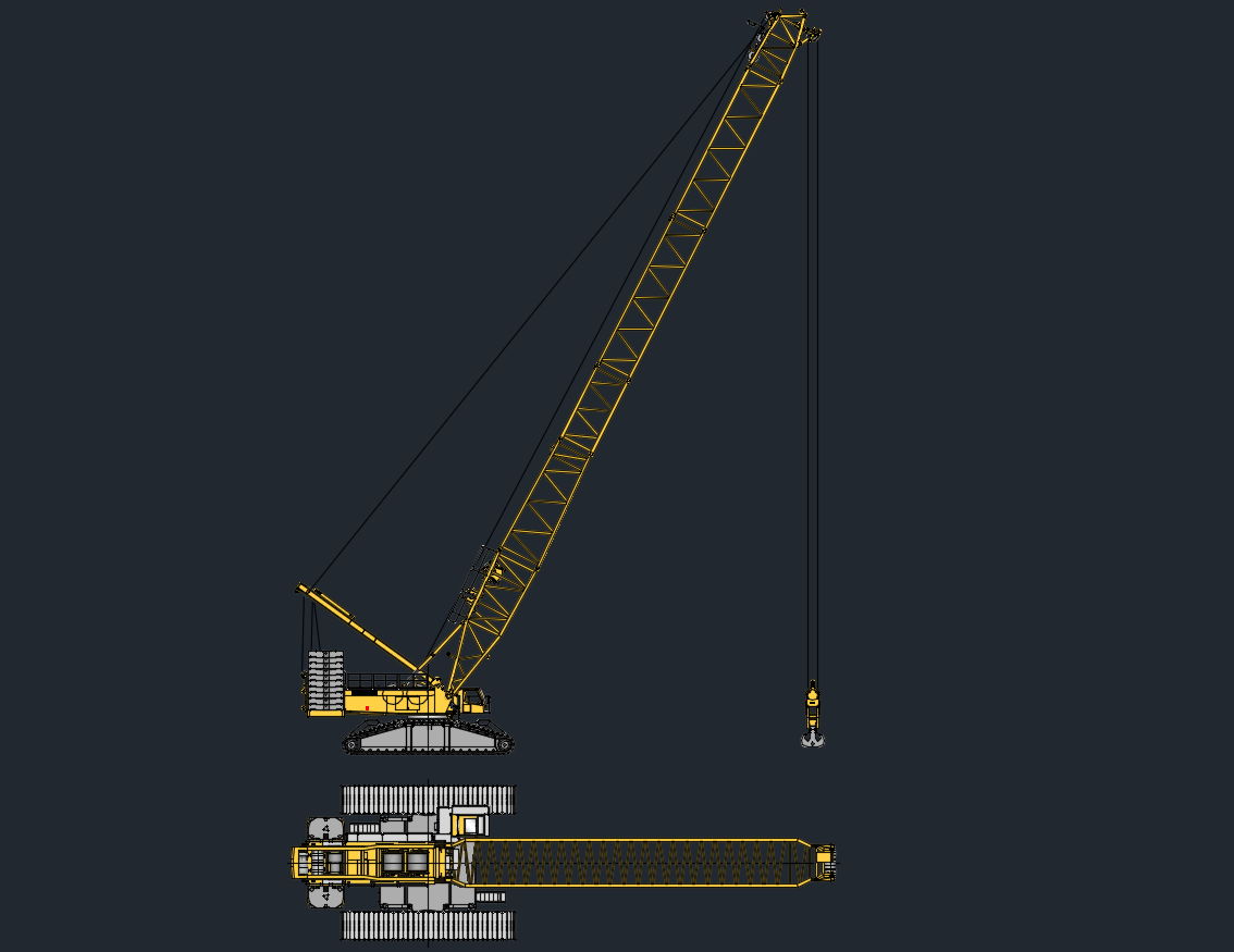 Liebherr LR 1800-1 Crawler Crane CAD Block (800 Ton Heavy Lift)