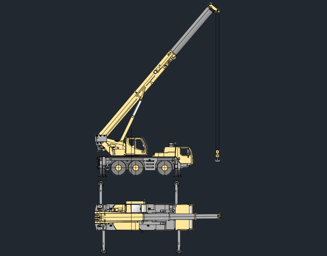 Liebherr LTM 1050-3.1 Mobile Crane CAD Drawing | 50 Ton Capacity