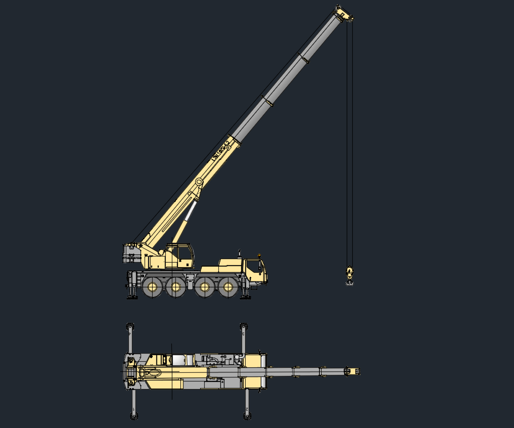 Liebherr LTM 1070-4.2 Mobile Crane CAD Block (70t Telescopic Crane)