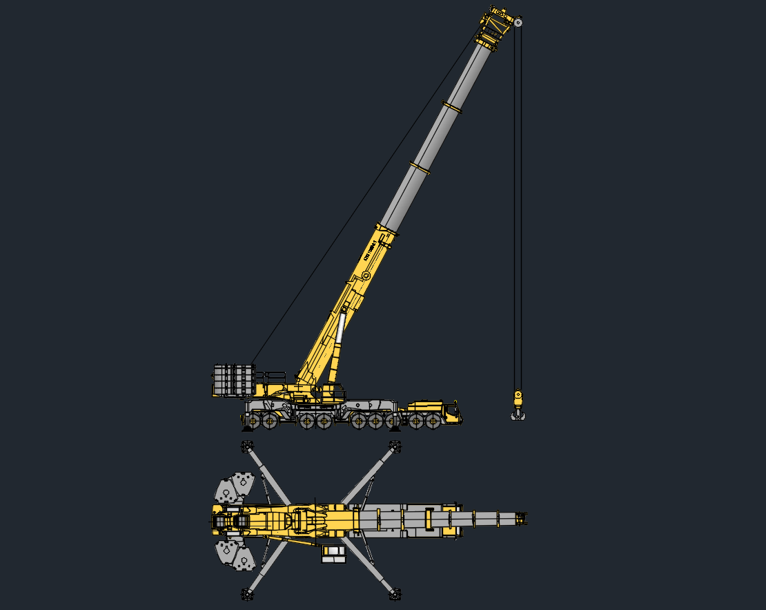 Liebherr LTM 11200-9.1 Mobile Crane CAD Block (1200 Ton Heavy Lift)