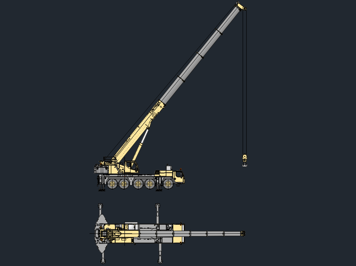 Liebherr LTM 1150-5.3 Mobile Crane CAD Block (150 Ton Telescopic)
