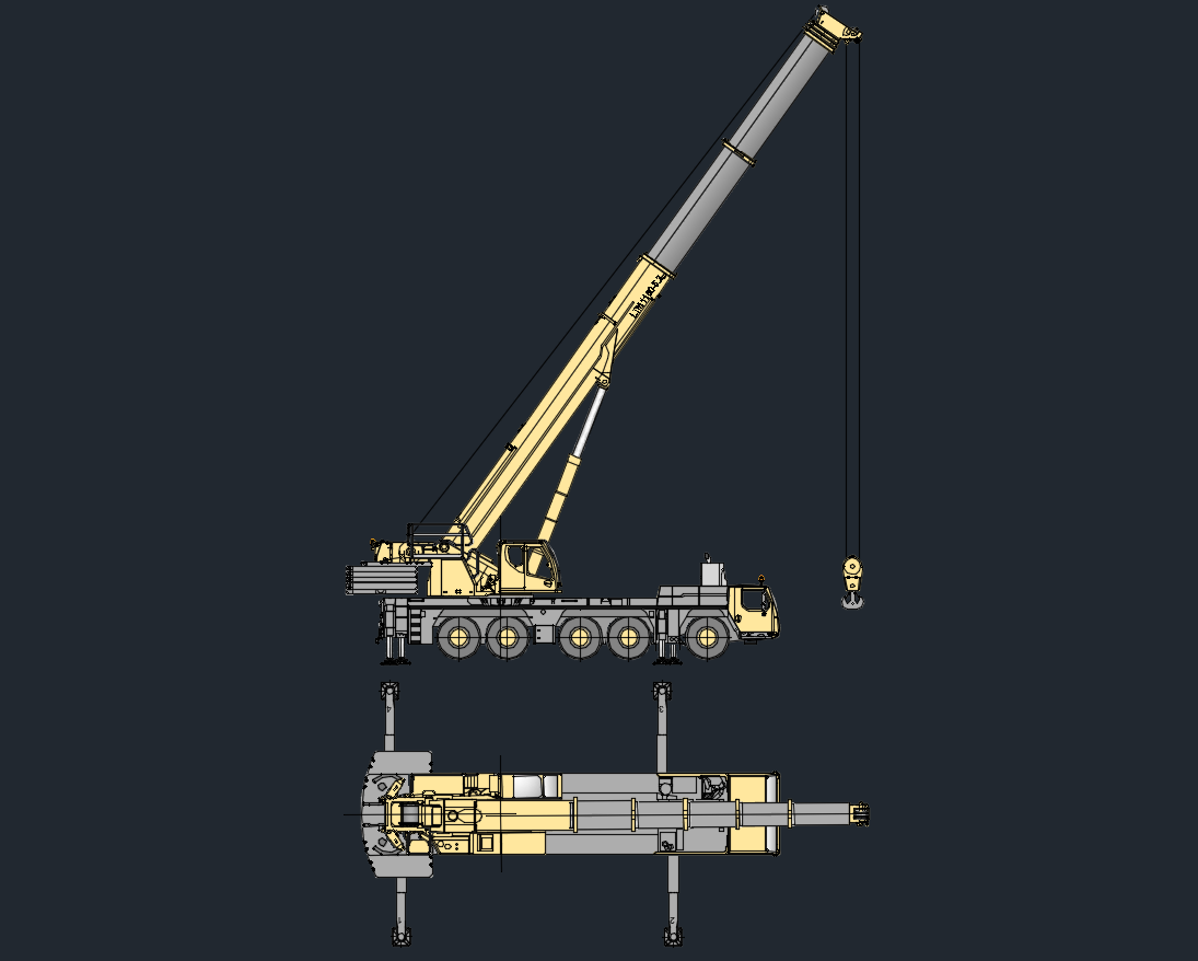 Liebherr LTM 1160-5.2 Mobile Crane CAD Drawing | 180 Ton Capacity