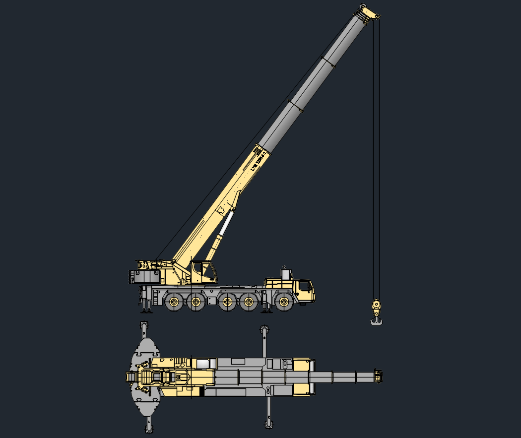 Liebherr LTM 1230-5.1 Mobile Crane CAD Drawing | 230 Ton All-Terrain Crane