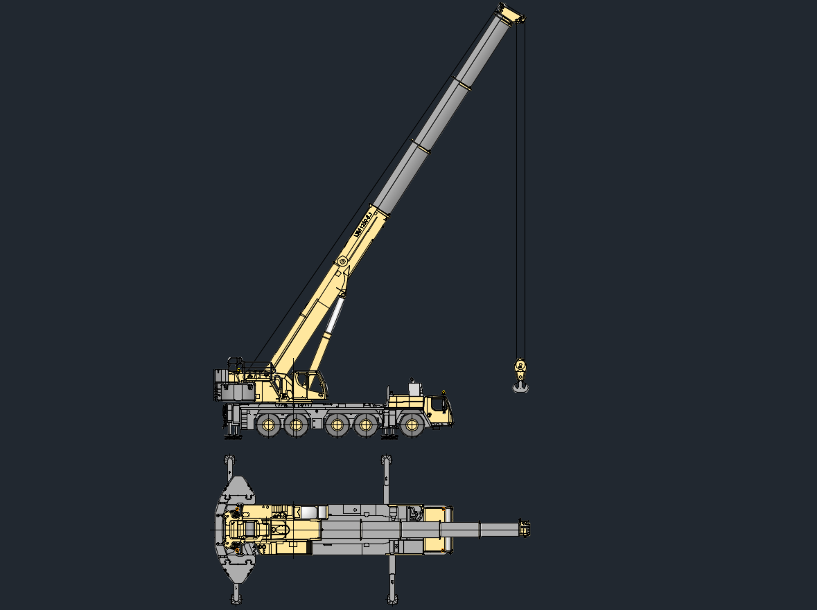 Liebherr LTM 1250-5.1 Mobile Crane CAD Block (250 Ton Telescopic)