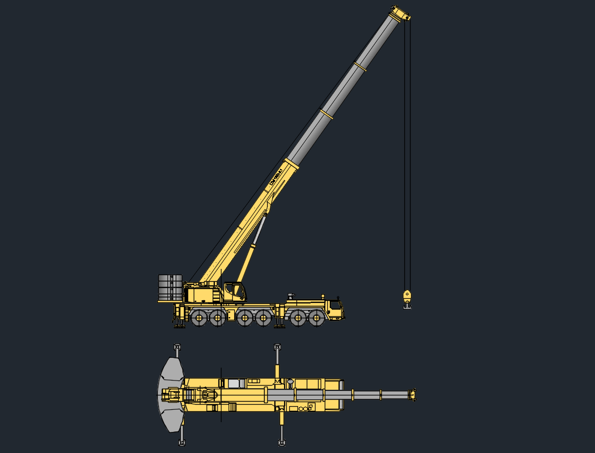 Liebherr LTM 1350-6.1 Mobile Crane CAD Block (350 Ton Telescopic)