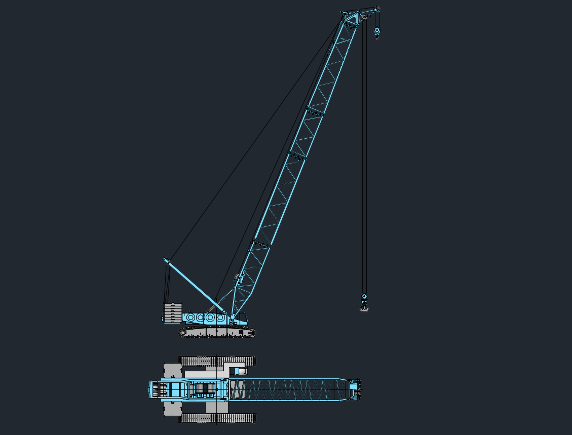Terex Demag CC 2400-1 Crawler Crane CAD Block (400t Lattice Boom)